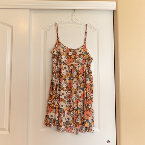 Altar’d State Floral Orange Adjustable Strap Mini Dress - Picture 10 of 10